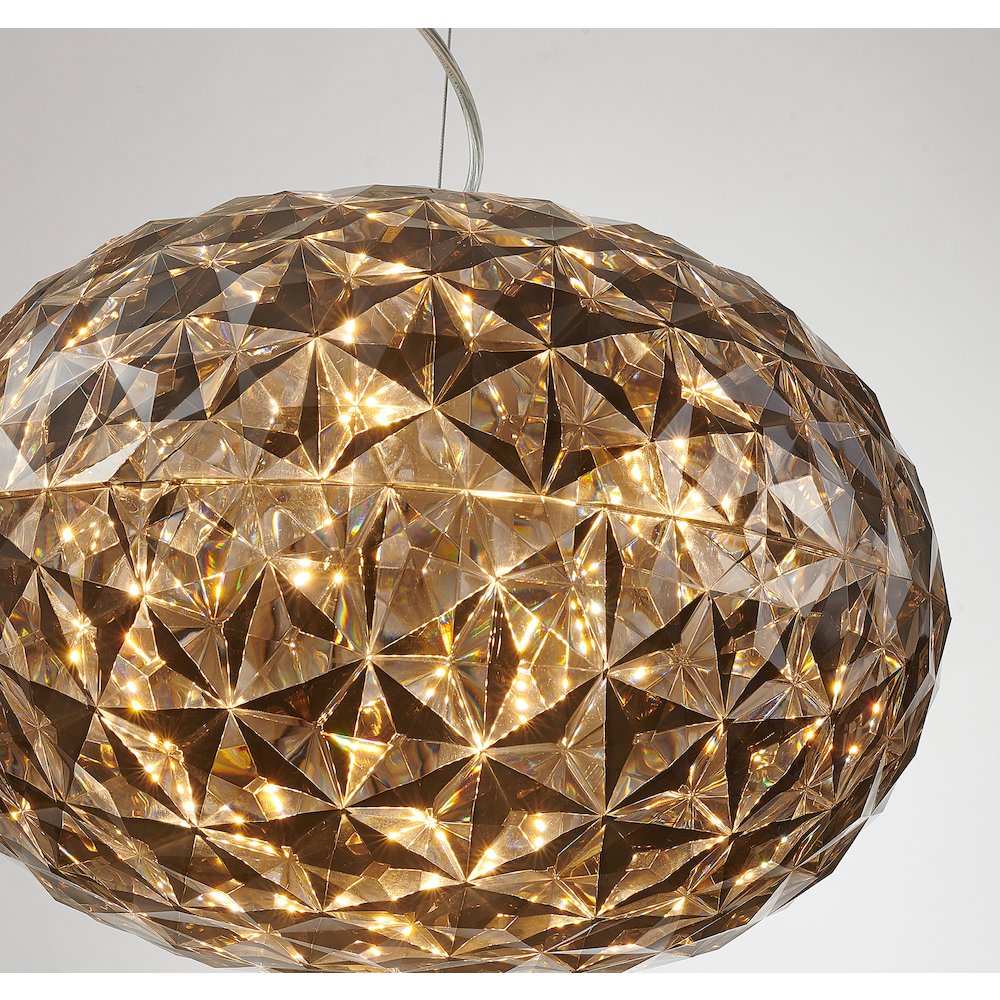 1-Light Chrome Dimmable LED Pendant With A Smoke Acrylic Shade