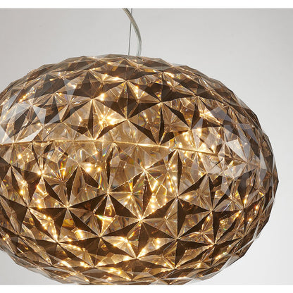 1-Light Chrome Dimmable LED Pendant With A Smoke Acrylic Shade