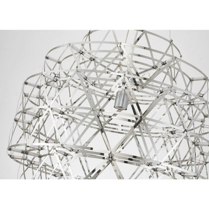 85-Light Dimmable Chrome Stainless Steel LED Chandelier in a 5-Tier Design