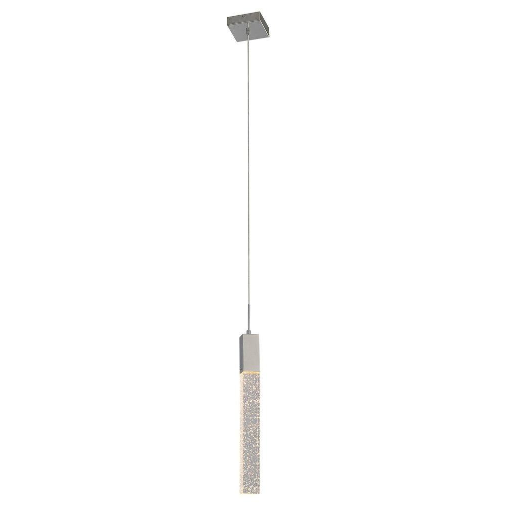 1-Light Chrome Single Pendant With A Clear Bubble Crystal
