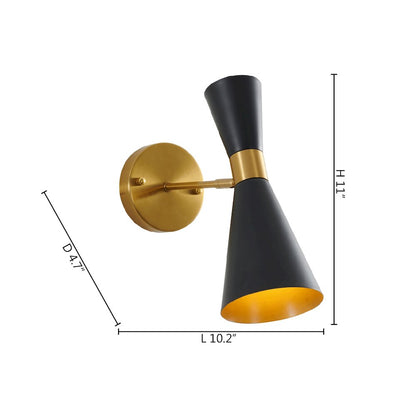 1-Light Gold And Black Wall Sconce With A Shade
