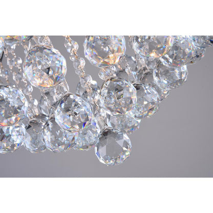 Chandelier Chrome Metal & Crystal