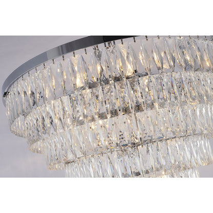 27-Light Chrome Chandelier With Clear Crystals