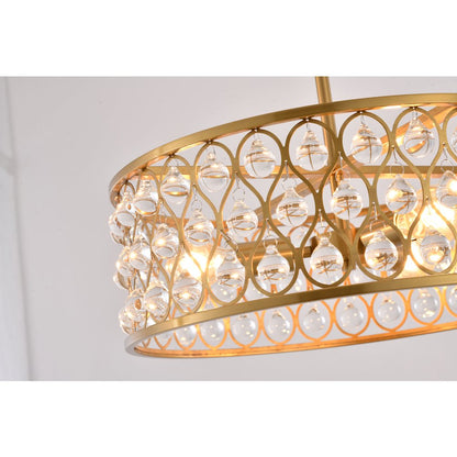 3-Light Gold Chandelier With Clear Crystal Accents