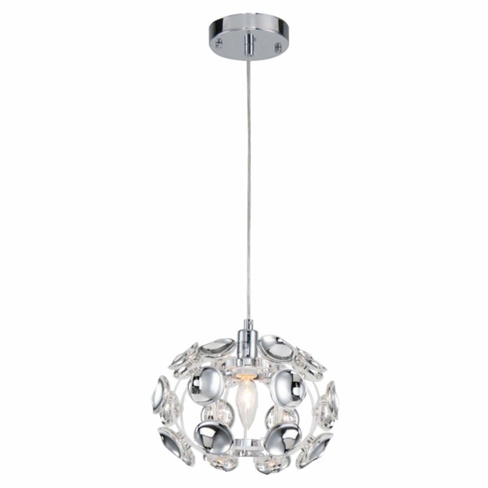Bethel International Single Pendant Lighting in Chrome Color