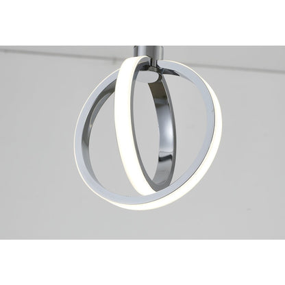 2-Light Chrome LED Pendant With White Acrylic Diffuser