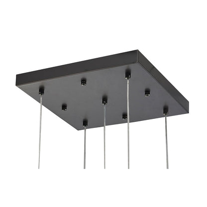5-Light Matte Black Chandelier With A Clear Crystal