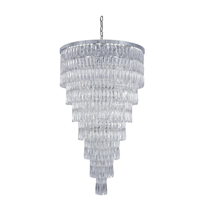 39-Light Chrome Chandelier With Clear Crystals