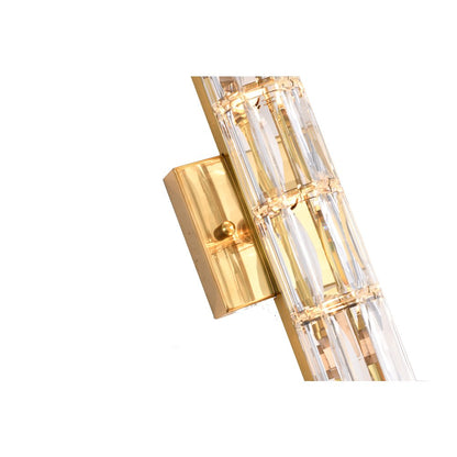 5-Light Gold Wall Sconce With Clear Crystal Accents