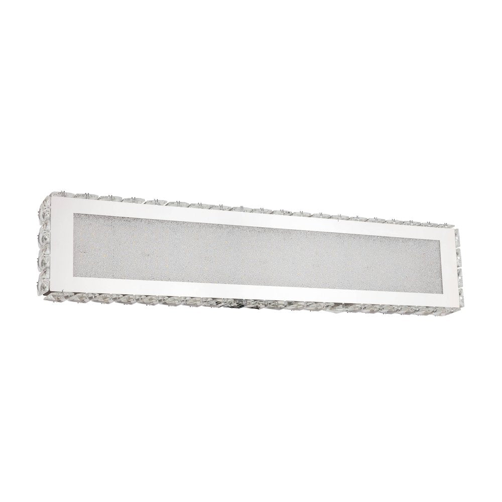 4-Light Chrome LED Wall Sconce With Clear Crystals