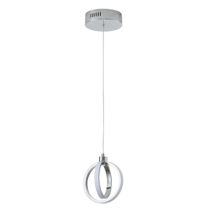 2-Light Chrome LED Pendant With White Acrylic Diffuser