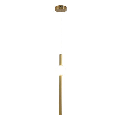 1-Light Gold LED Pendant With A White Glass Shade