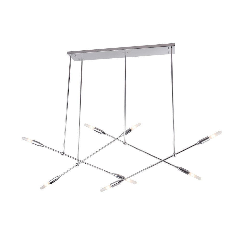 8-Light chrome Iron Stick Island Lighting