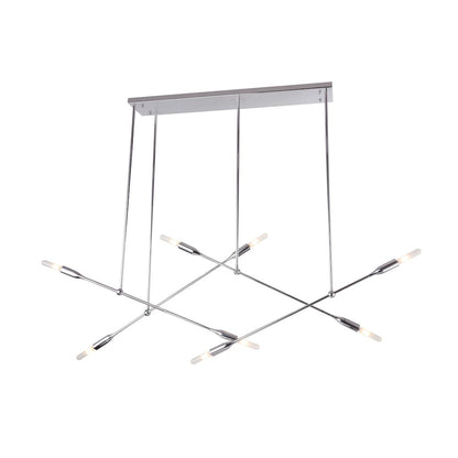 8-Light chrome Iron Stick Island Lighting
