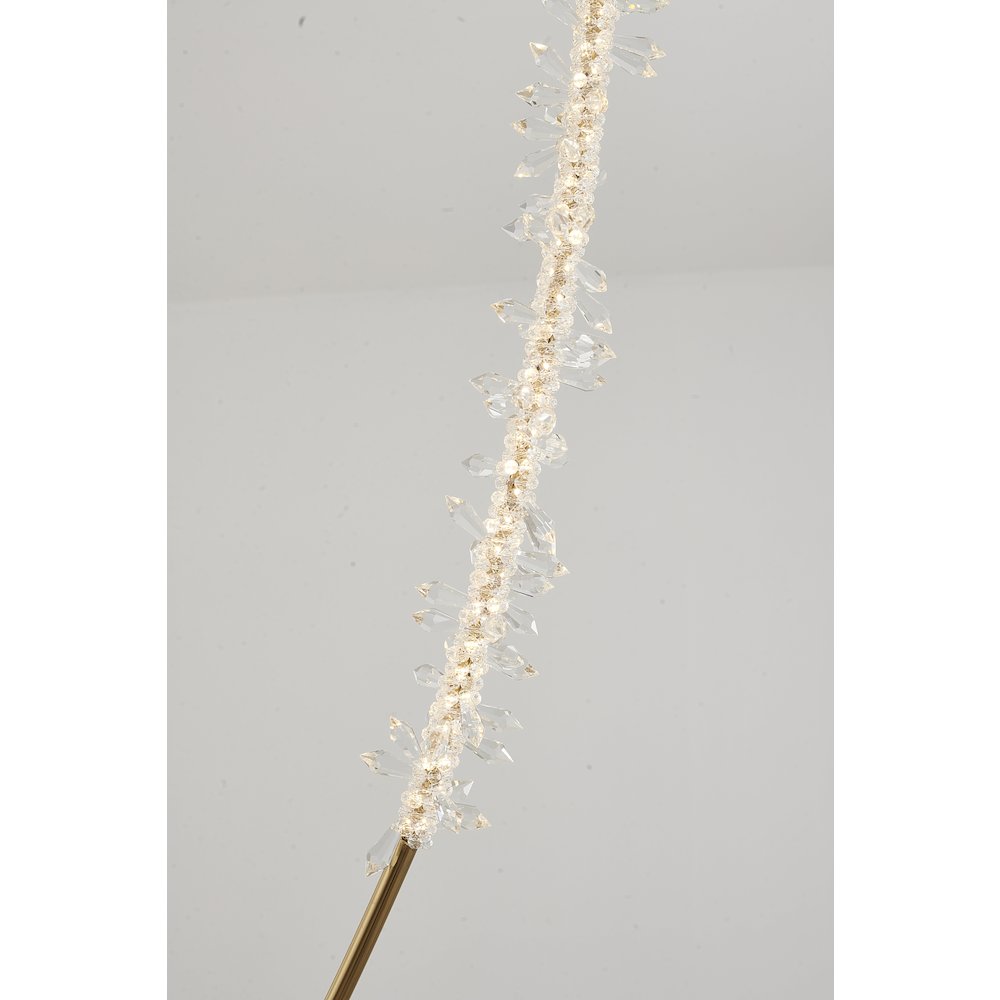 9-Light Gold LED Chandelier With Clear Crystal Details