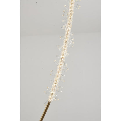 9-Light Gold LED Chandelier With Clear Crystal Details