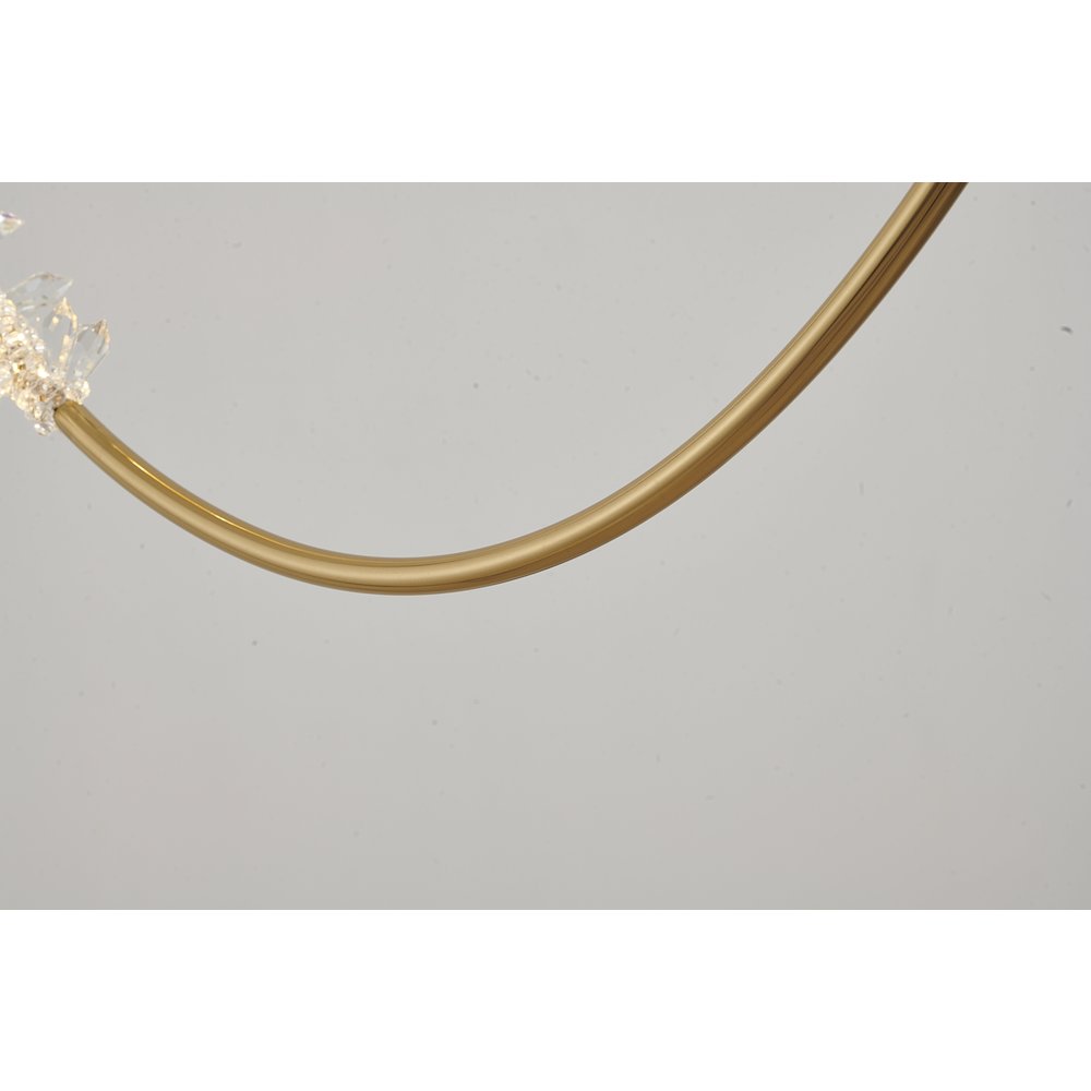 9-Light Gold LED Chandelier With Clear Crystal Details