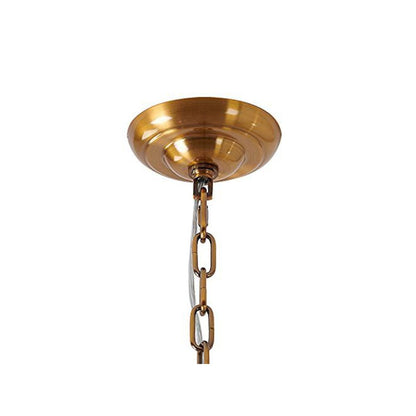 12-Light Gold Chandelier With Clear Crystal Plaques