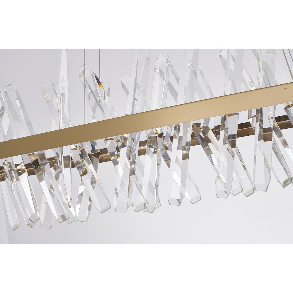 4-Light Gold LED Chandelier With Clear Crystal Accents
