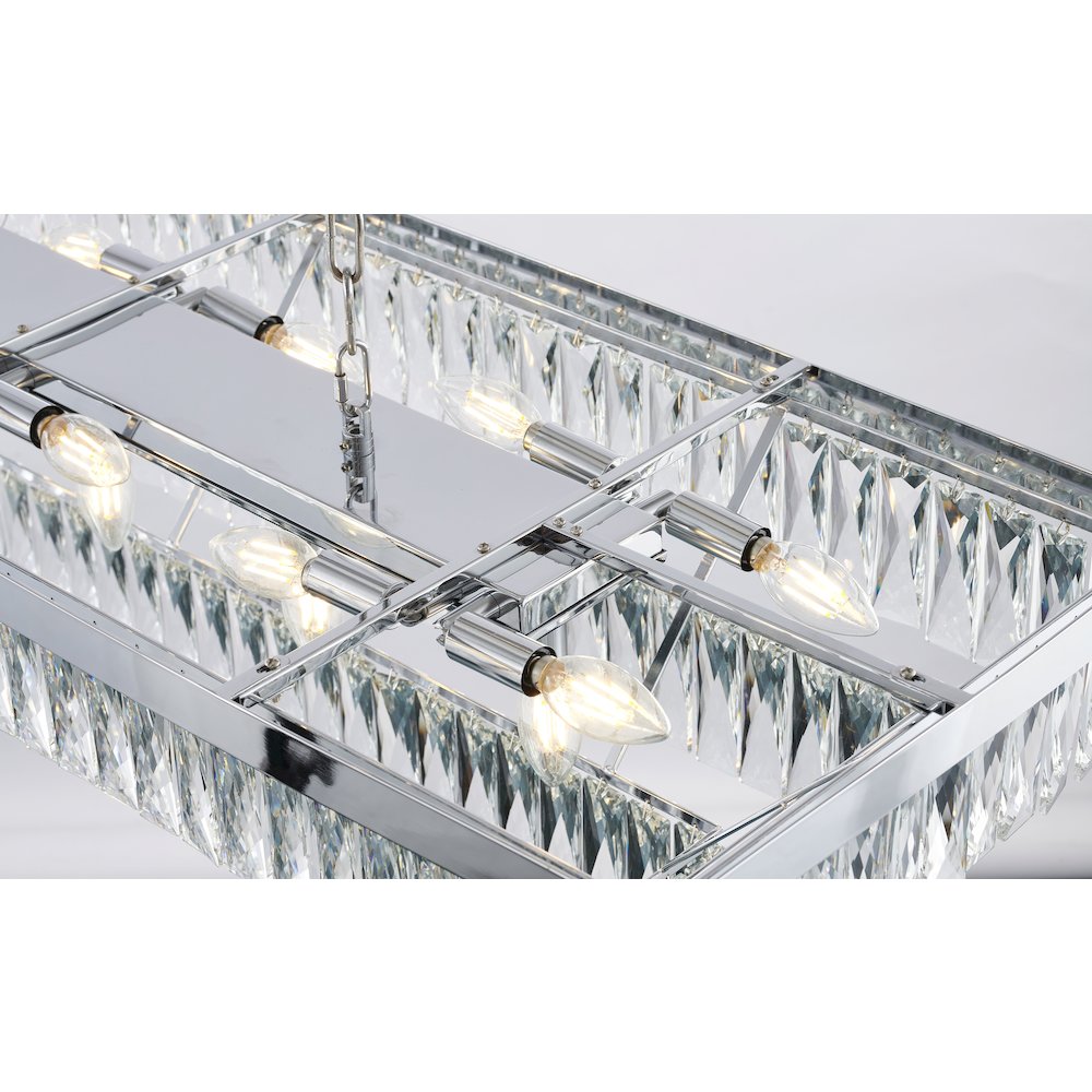 17-Light Chrome Chandelier With Clear Crystals