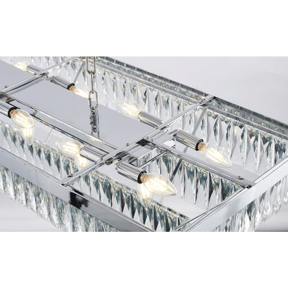 17-Light Chrome Chandelier With Clear Crystals