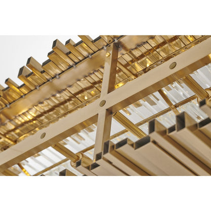 7-Light Gold Chandelier With Clear Crystals