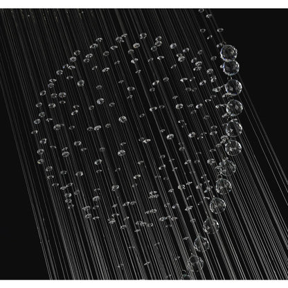 9-Light Chrome Chandelier With Clear Hanging Crystals And Beads