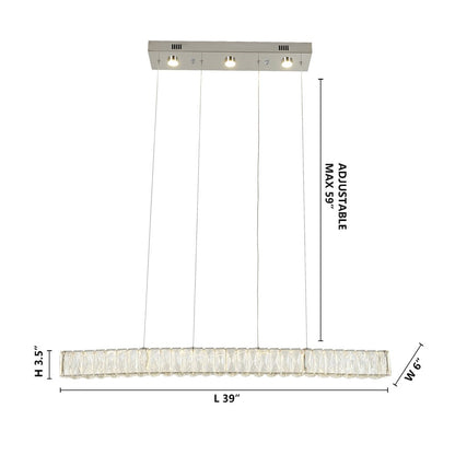 4-Light Chrome LED Chandelier With Clear Crystals