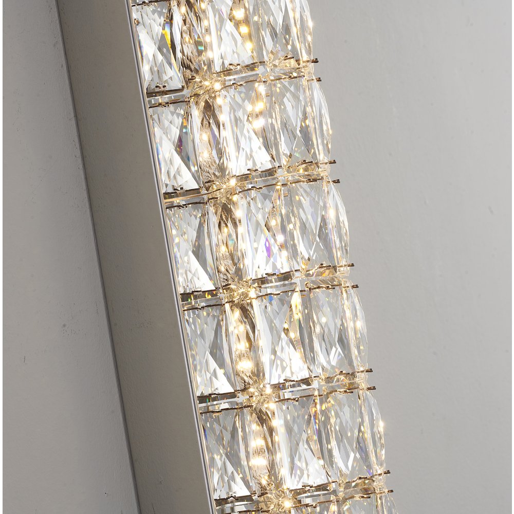 1-Light Chrome Wall Sconce With Clear Crystal Accents