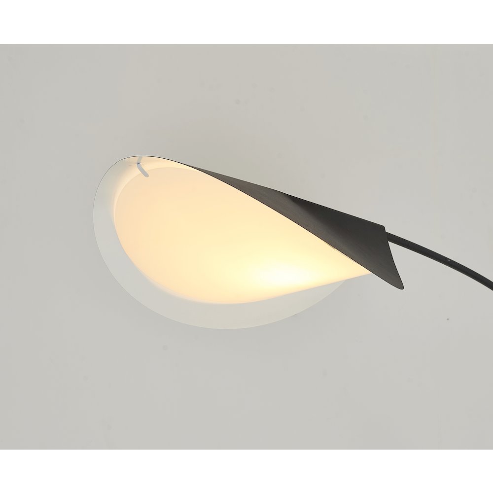 1-Light Matte Black Die Cast Arched Floor Lamp With An Acrylic Shade