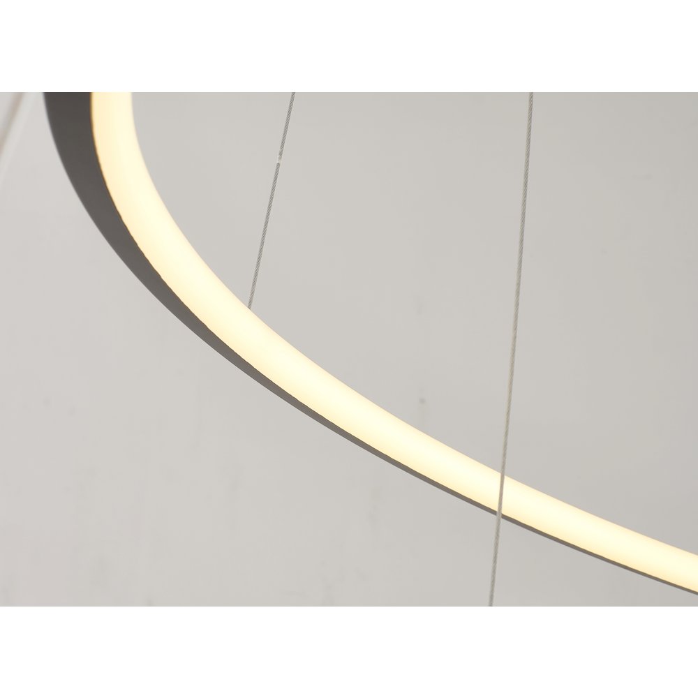 6-Light Matte Black Aluminum LED Chandelier With White Acrylic Diffusers