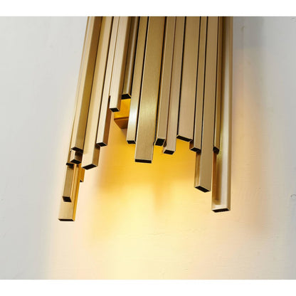 2-Light Brushed Gold Stainless Steel Wall Sconce