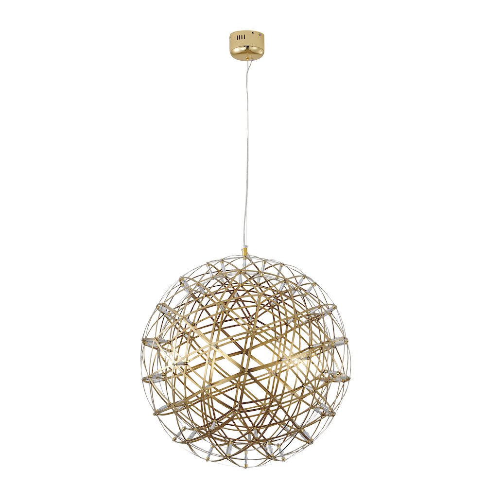 92-Light Gold Stainless Steel LED Chandelier
