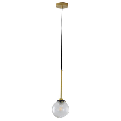 1-Light Gold Plated Single Pendant With A Clear Glass Shade