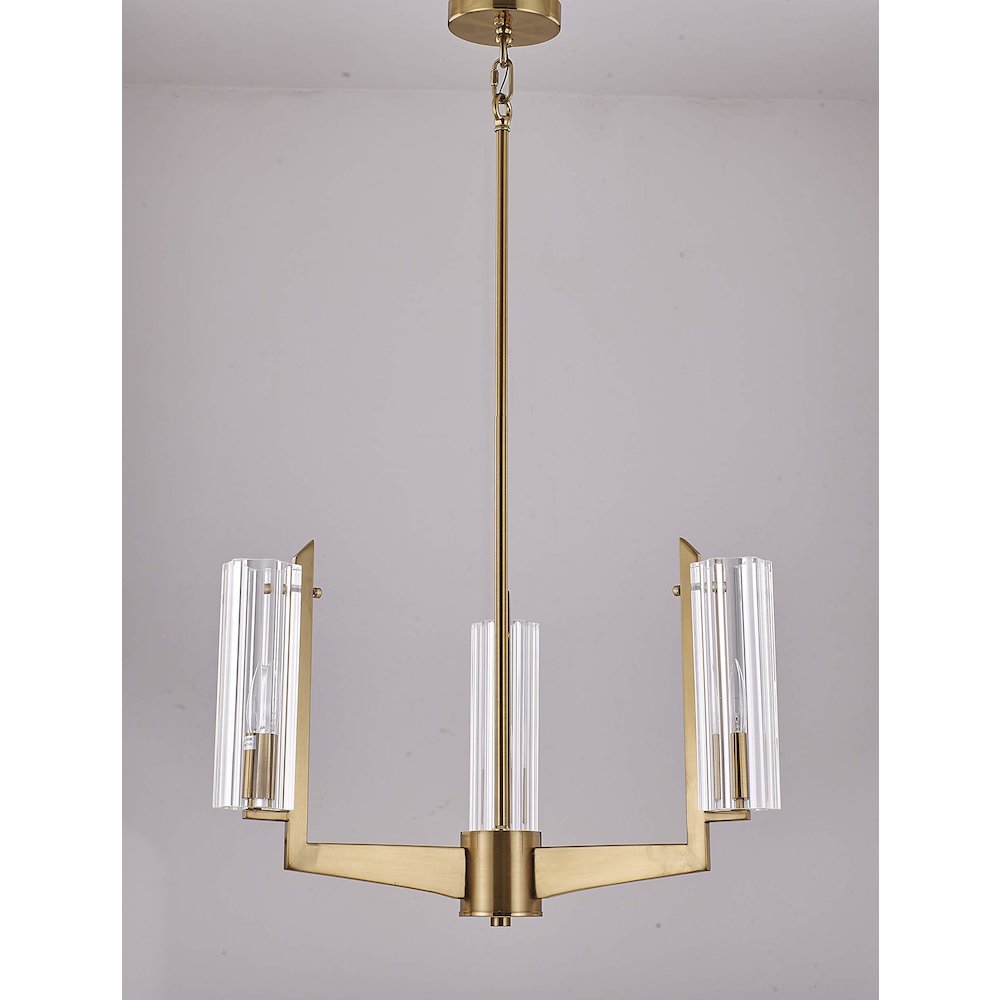 Bethel International Chandelier in Brass Color