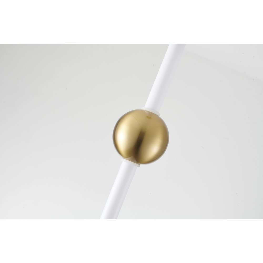 1-Light Gold LED Single Pendant With A White Acrylic Shade
