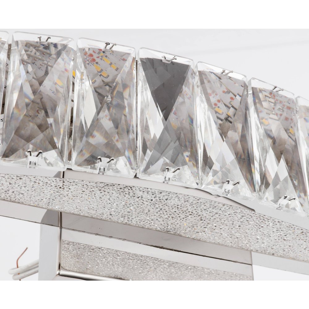 1-Light Chrome LED Wall Sconce With Clear Crystal Accents