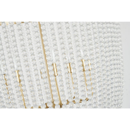 8-Light Gold Chandelier With Clear Beaded hanging Glass