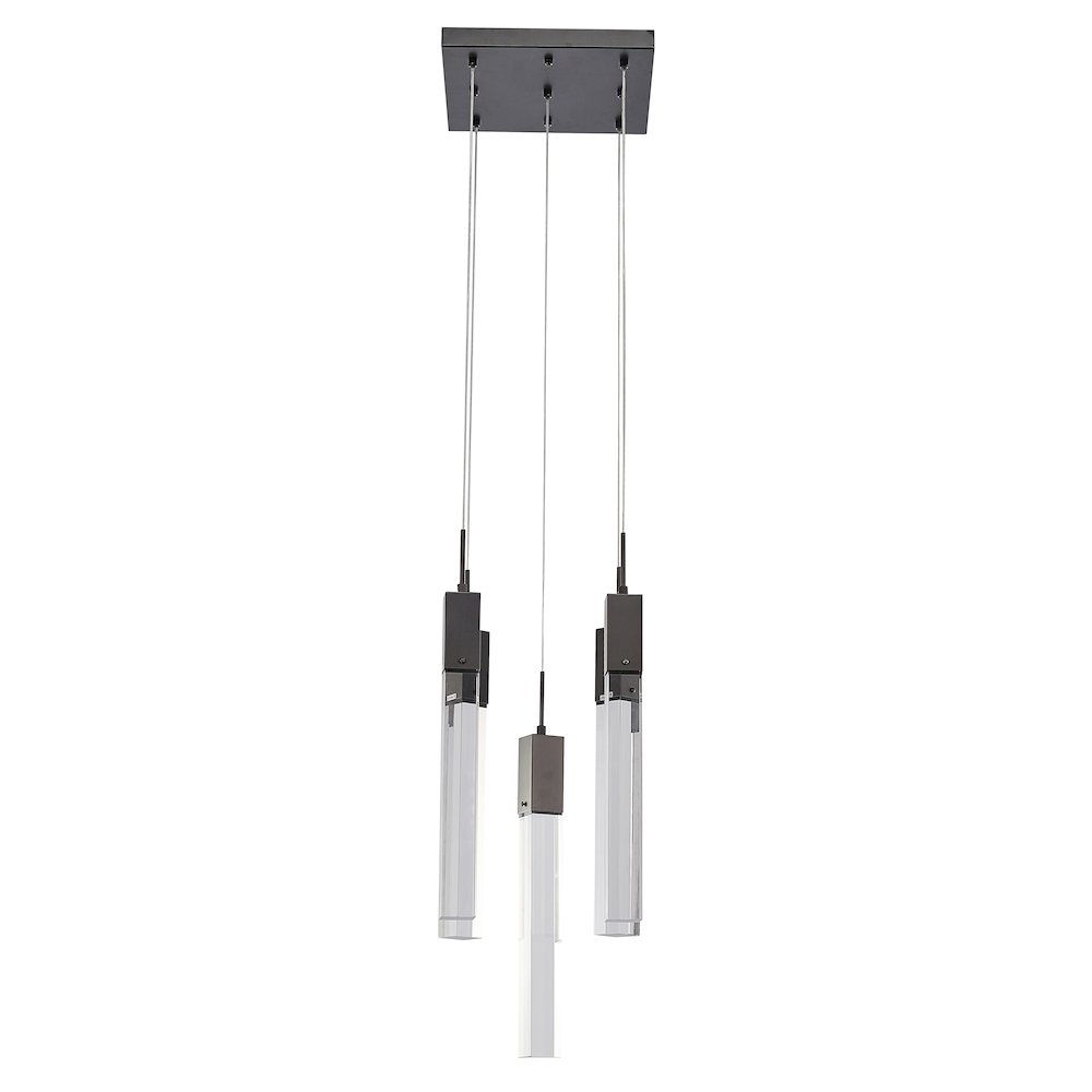 5-Light Matte Black Chandelier With A Clear Crystal