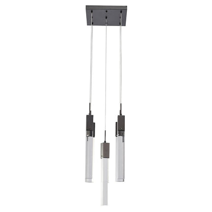 5-Light Matte Black Chandelier With A Clear Crystal