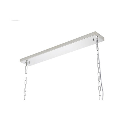 14-Light black and chrome chandelier with clear hanging crystal