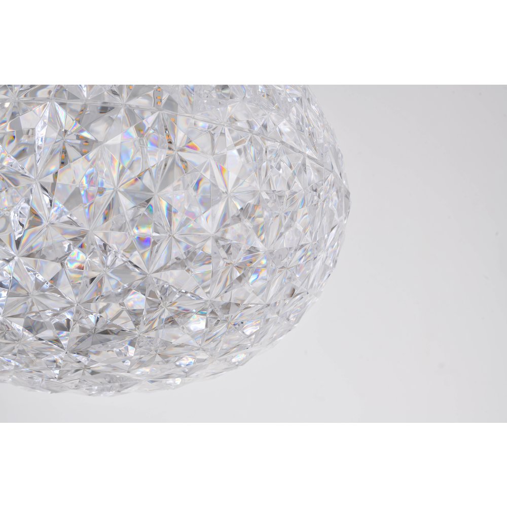 1-Light Chrome Dimmable LED Pendant With A Clear Acrylic Shade