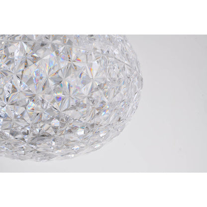 1-Light Chrome Dimmable LED Pendant With A Clear Acrylic Shade