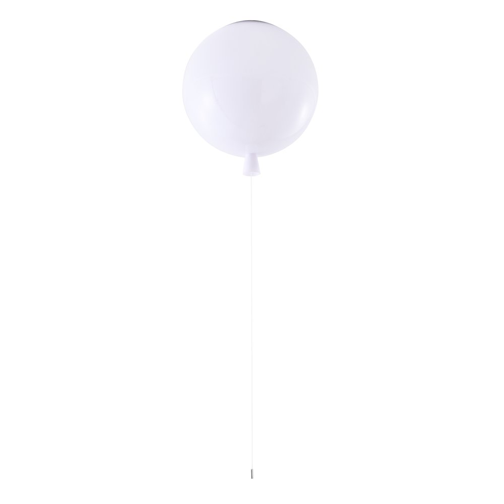 1-Light white acrylic semi flush mount in a balloon shape