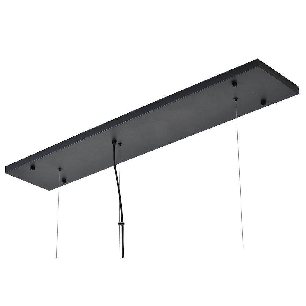 8-Light Black Block Chandelier With A Copper Interior