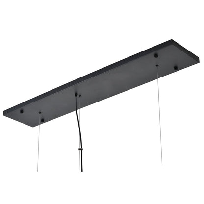8-Light Black Block Chandelier With A Copper Interior