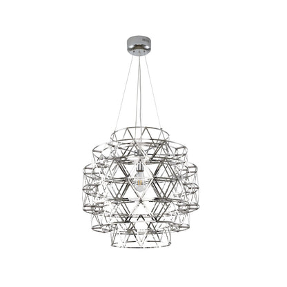 85-Light Dimmable Chrome Stainless Steel LED Chandelier in a 5-Tier Design