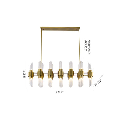 20-Light Satin Brass Iron Chandelier With Clear Glass Shades