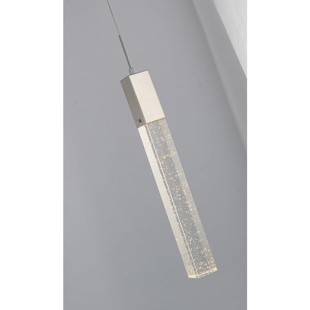 1-Light Chrome Single Pendant With A Clear Bubble Crystal