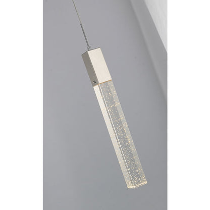 1-Light Chrome Single Pendant With A Clear Bubble Crystal